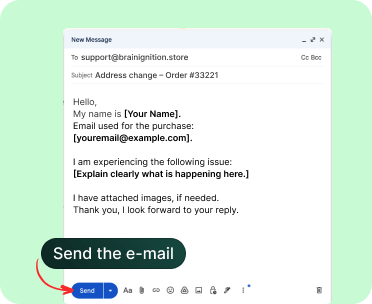 Screenshot showing send button